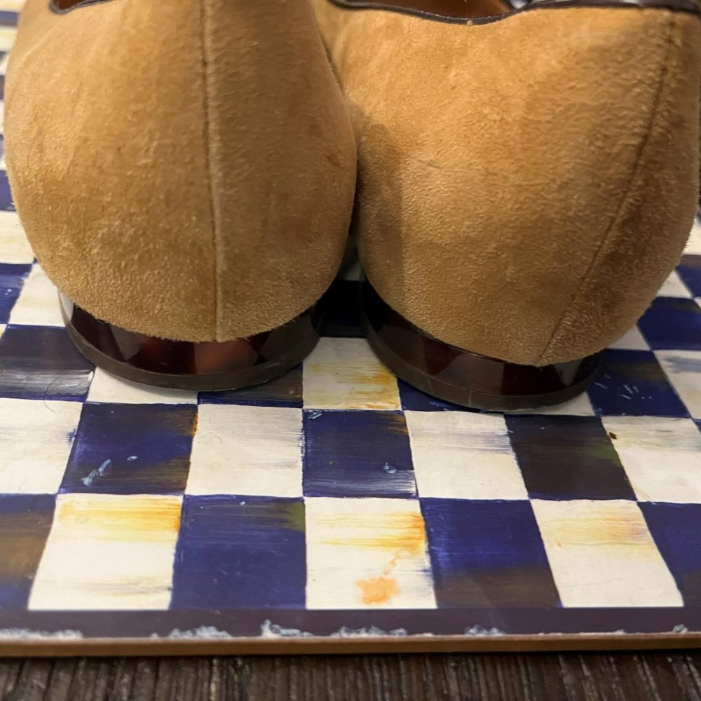 100% Authentic Louis Vuitton Suede Beige Logo Ballet Flats 41 11 - Picture 3 of 9